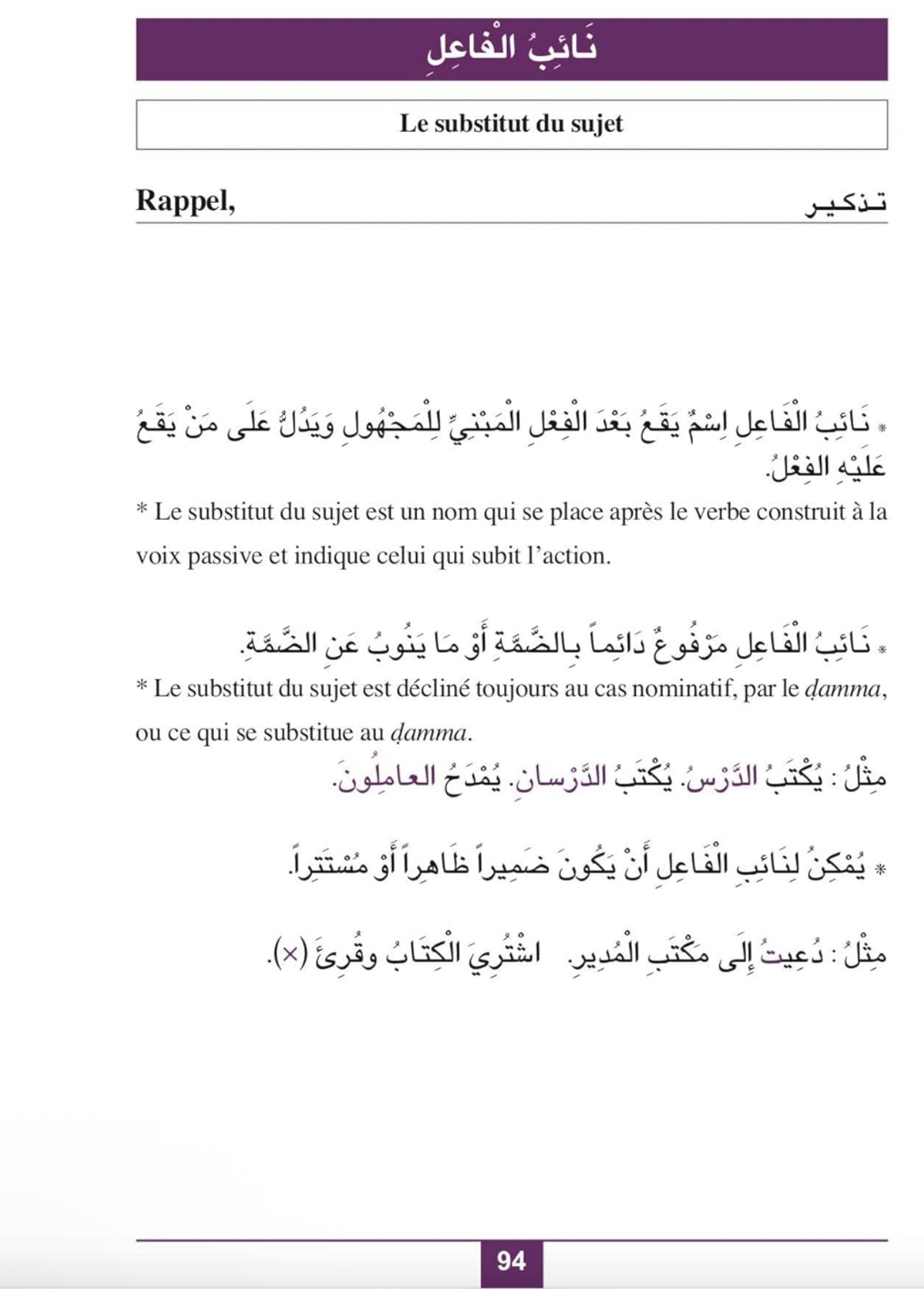 LANGUE ARABE : Exercices corrigés, Niveau 2